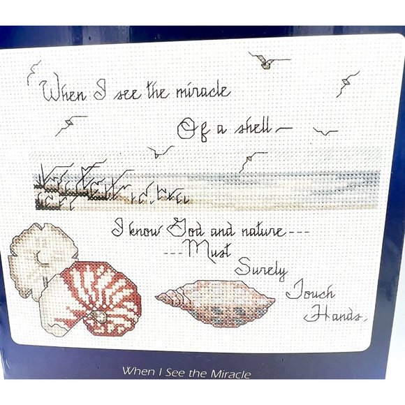 Leisure Arts Cross Stitch Kit When I See the Miracle 305256 NEW Coastal Beach - Picture 2 of 3
